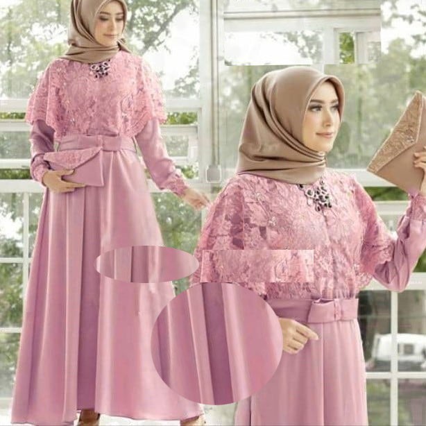 NADINE DRESS / dress muslim BCB-PINK