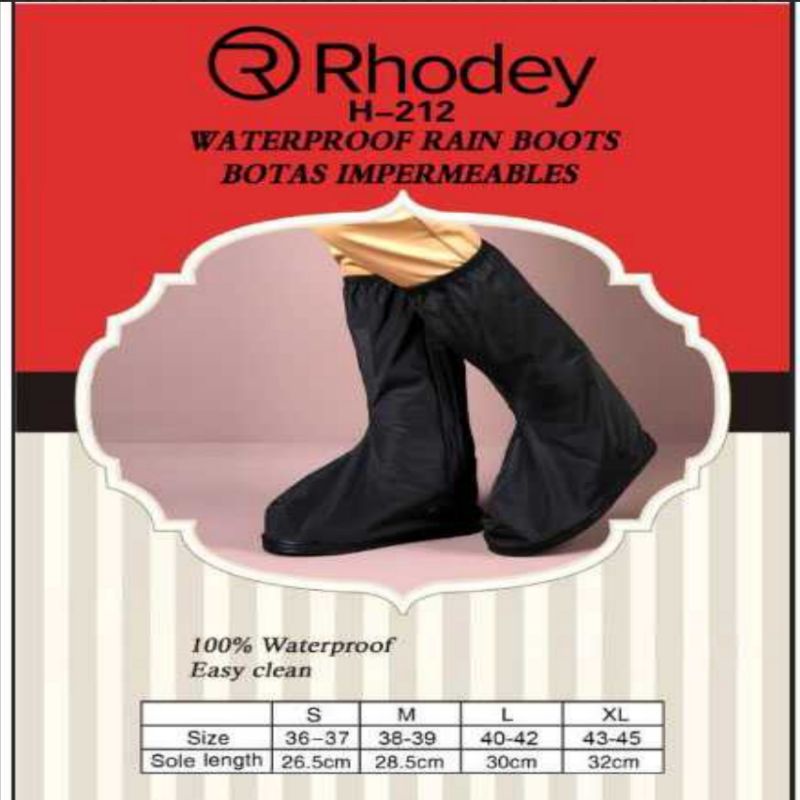 Rhodey Jas Mantel Mantol Sarung Cover Hujan Ujan Sepatu Karet Anti Air Waterproof Original Murah