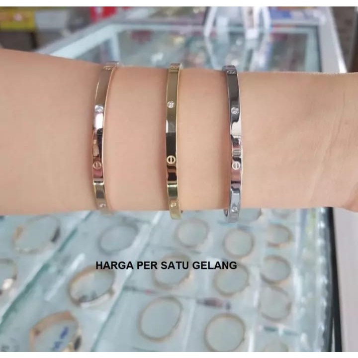 gelang wanita asli titanium / aksesoris wanita asli titanium ( harga satuan )