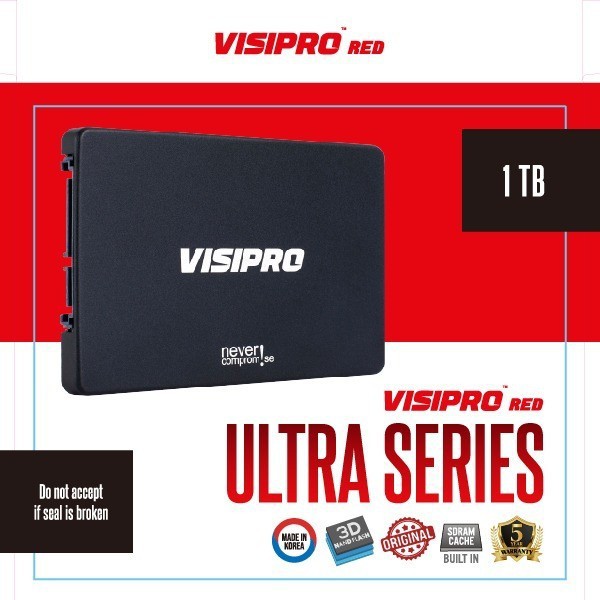 Visipro Red SSD Ultra Series 1TB Made In Korea - 2.5 inch SATA - 7mm