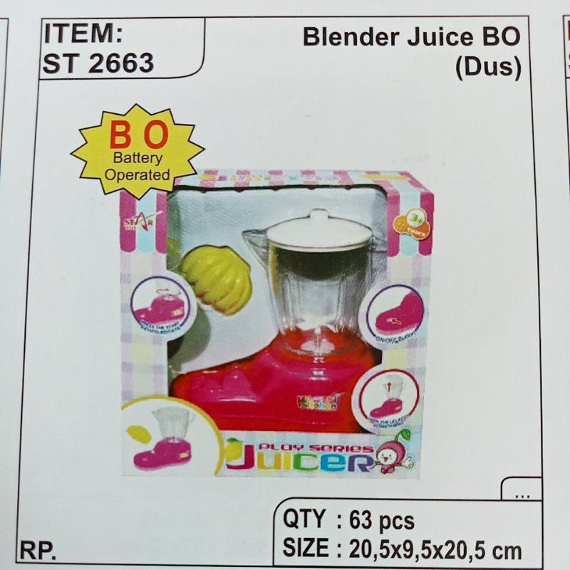 ST2663 Mainan Alat Masak Blender Juice BO + Pisang Kemasan Dus 2663