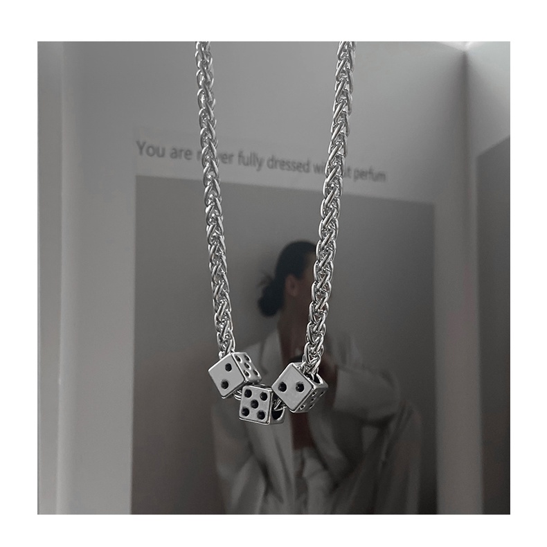 Chain Dice Necklace Accessories Trendy Hip Hop Jump Di Clavicle Chain