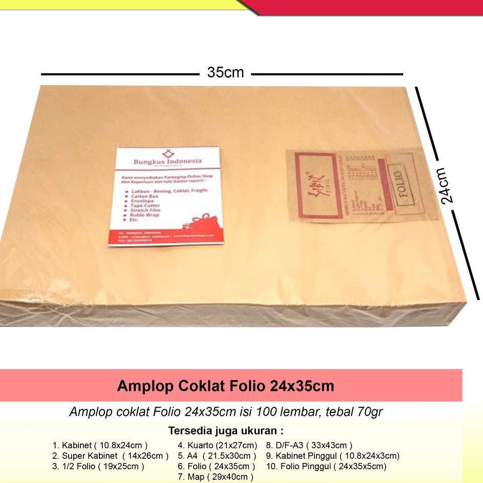 

오 Amplop Coklat Folio 24x35cm Kekinian