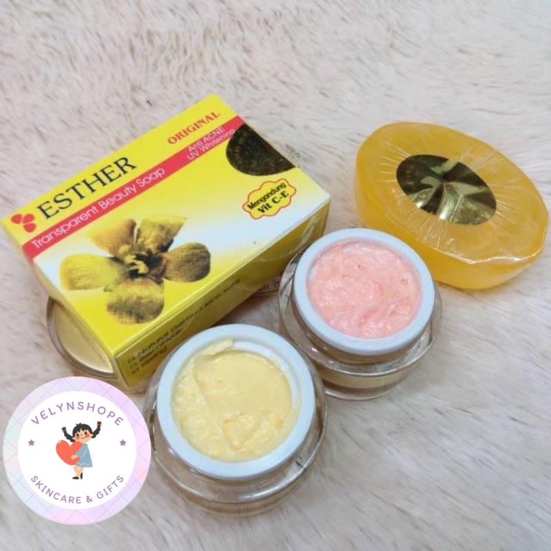 [COD] CREAM ESTHER BLEACHING A-B POT KACA SABUN
