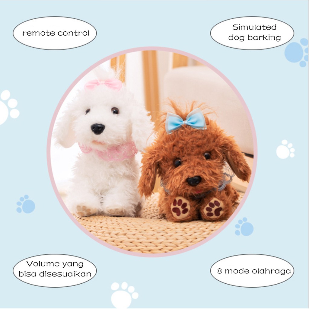 Robot Anjing Elektrik dengan Kontrol Suara/Anjing peliharaan mainan elektronik/Mainan mewah anak/-3