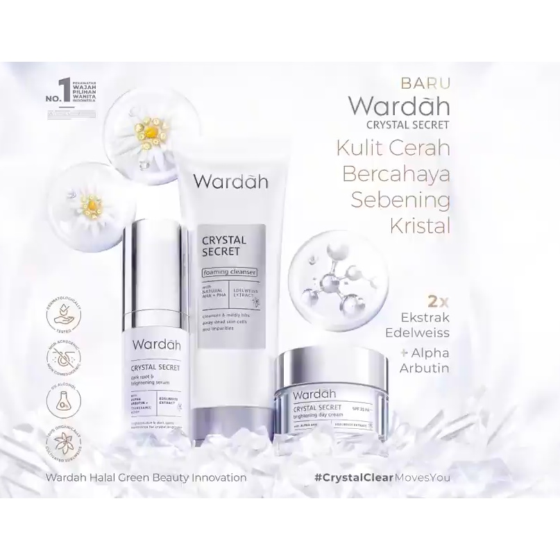 WARDAH White Secret Series | Wardah Crystal Secret | Toner | Serum | Essence | Facial Foam | Cleanser | Sleeping Mask| Eye Cream