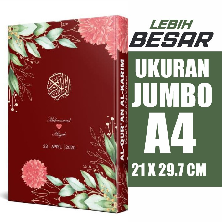 ALQURAN JUMBO BESAR UKURAN A4 HAFALAN TAJWID WARNA