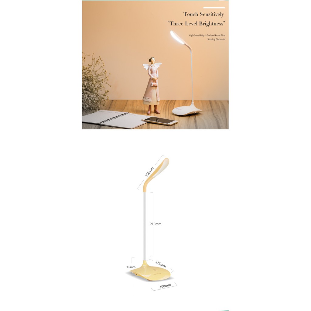 High Quality Fashion Desk lamp LED Touch Eye-Protection 3 Level Dimmable lampu meja belajar rumah