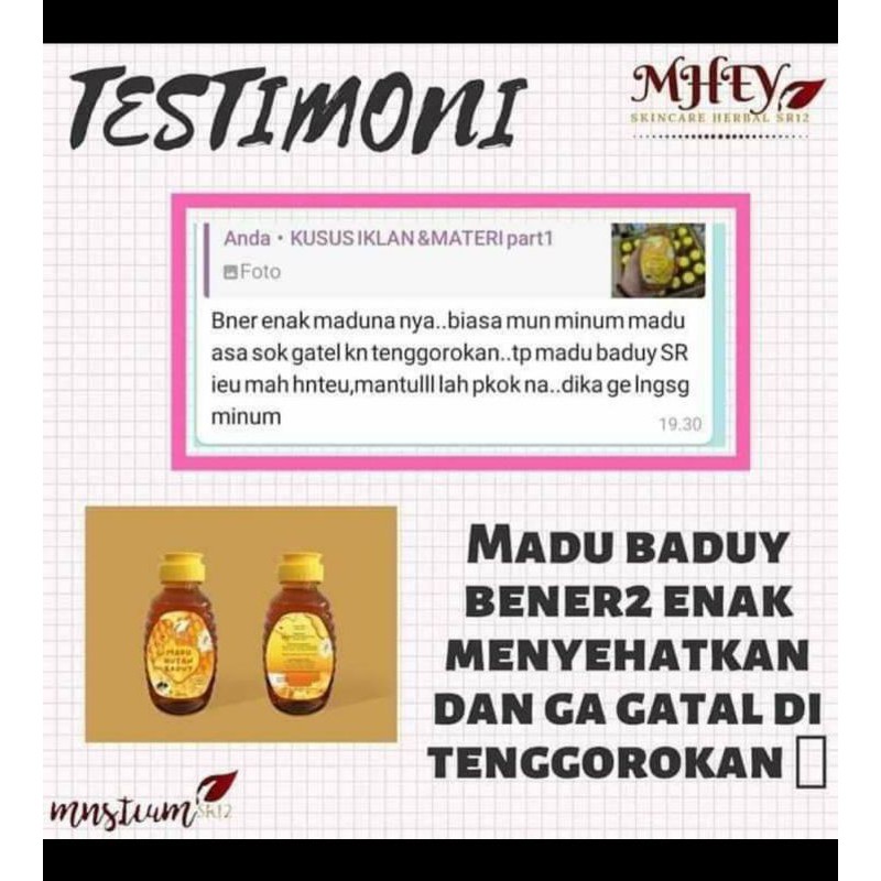 

TERLARISSS..!! MADU MURNI BADUY SR12. MADU ASLI MADU BADUY MADU MURNI