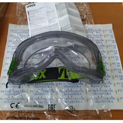 Kacamata safety goggle Uvex 9301-906,google uvex green strap,