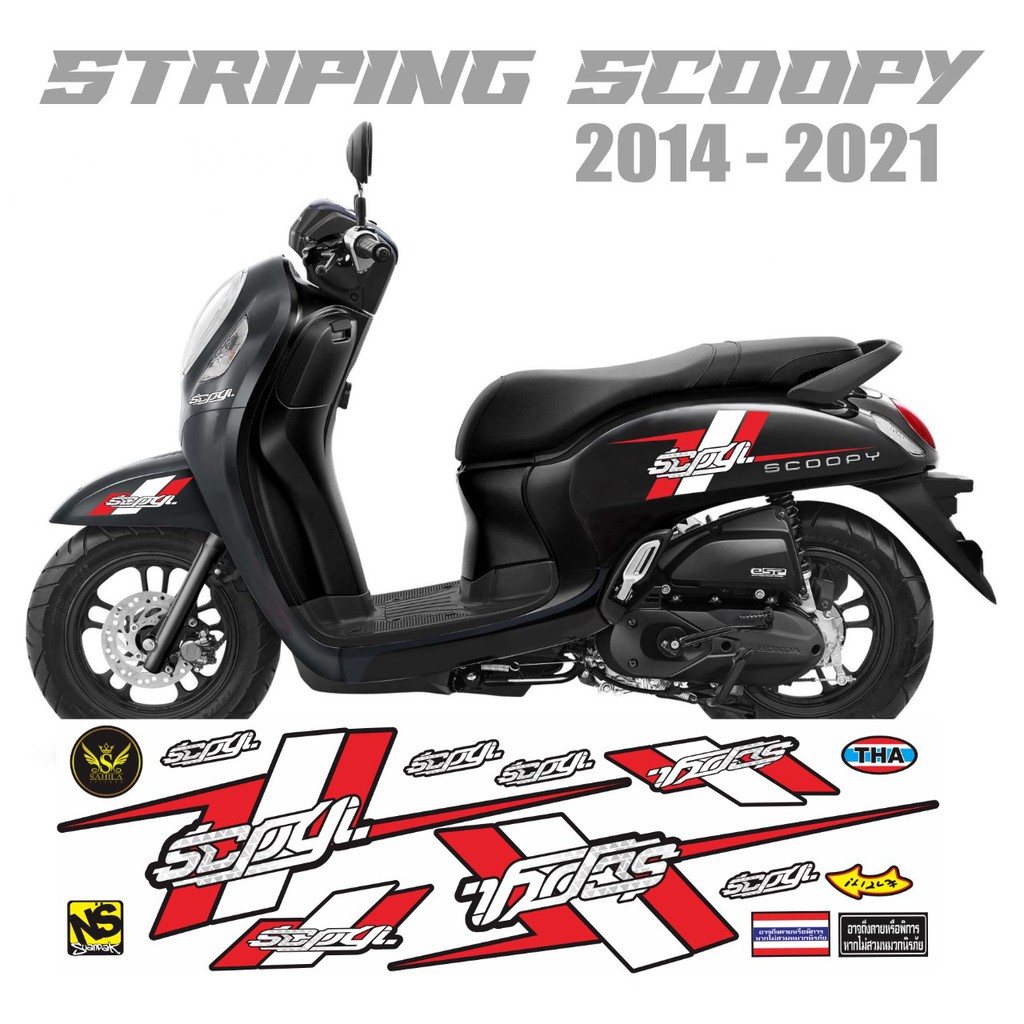 VARIASI LIS MERAH 03 STRIPING HONDA SCOOPY 2012-2021