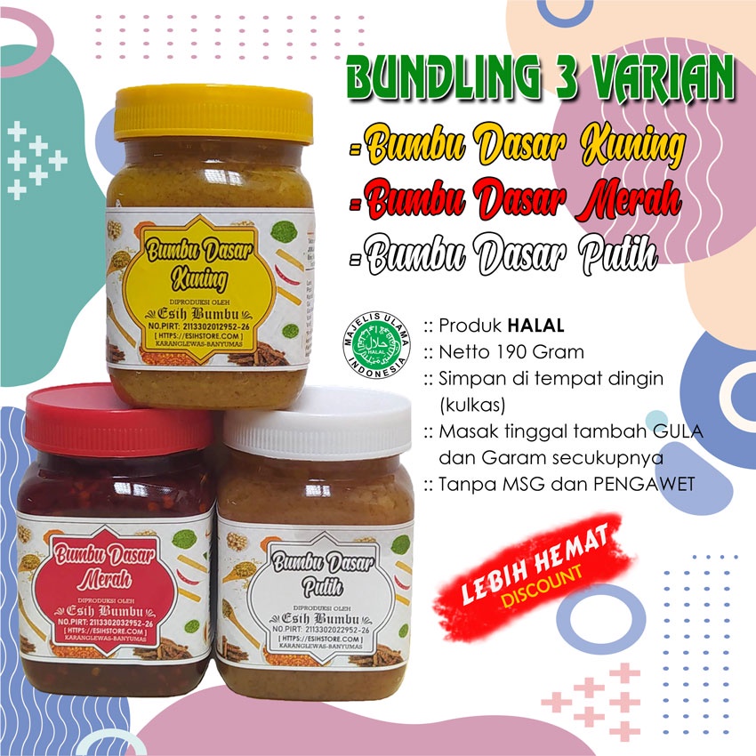 

BUNDLING 3 BUMBU DASAR ORGANIK: "Masak Ngga Perlu Nguleg, Langsung Sreeng....