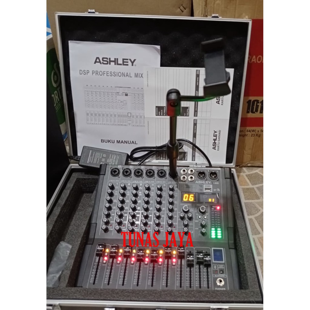 MIXER AUDIO ASHLEY LM6 - 6 CHANNEL LM 6 ORIGINAL ASHLEY LM6 FREE HARDCASE + TONGSIS