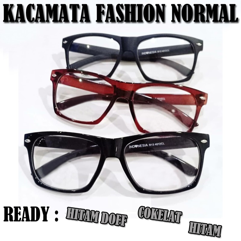 Kacamata Normal Gaya Lens Transparan Pria Wanita Fashion Square Frame Kaca mata Baca Kaca mata Gaya