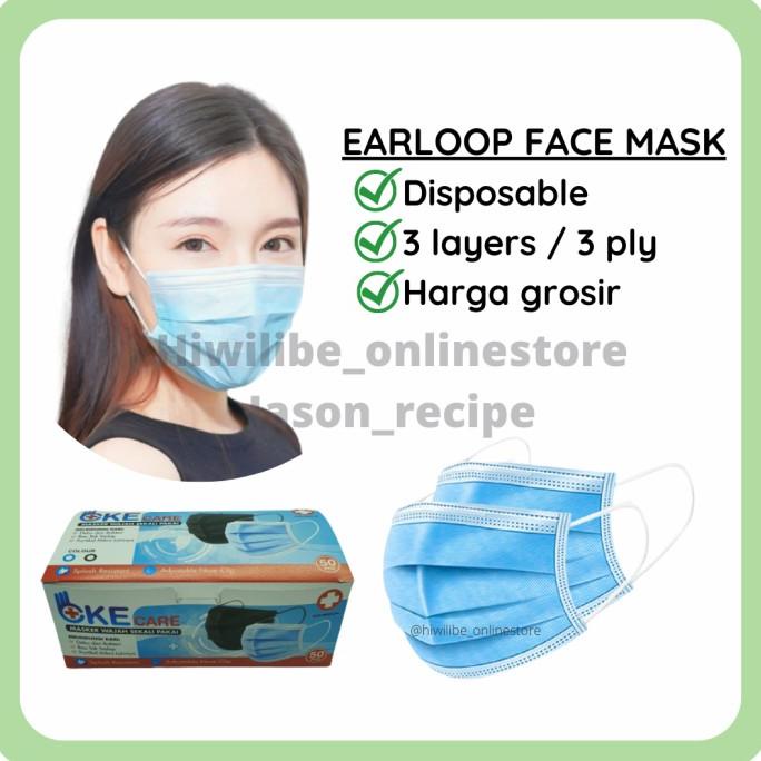 Grosir Masker 3ply earloop isi 50 biru dengan box murah disposable 90-jasonrecipe dijamin