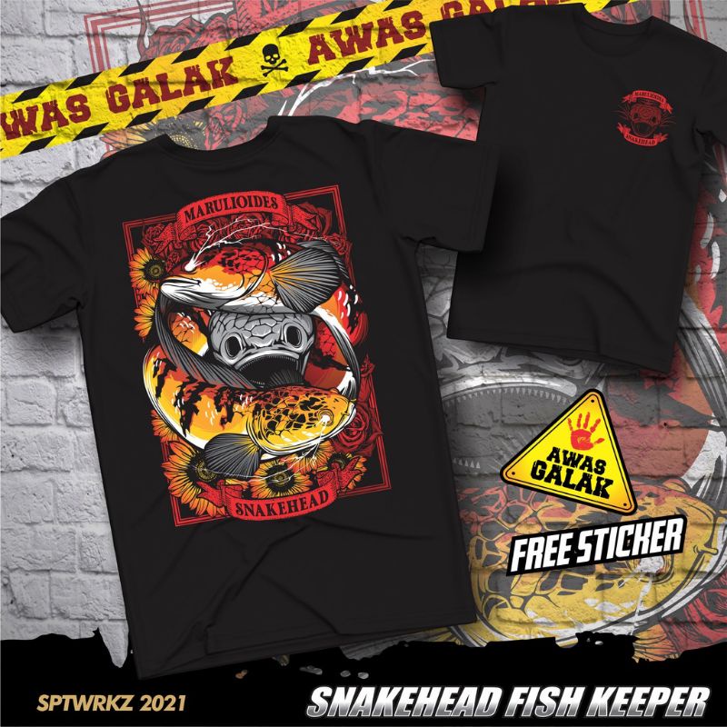 Kaos Snakehead Channa Marulioides/Maru bunga