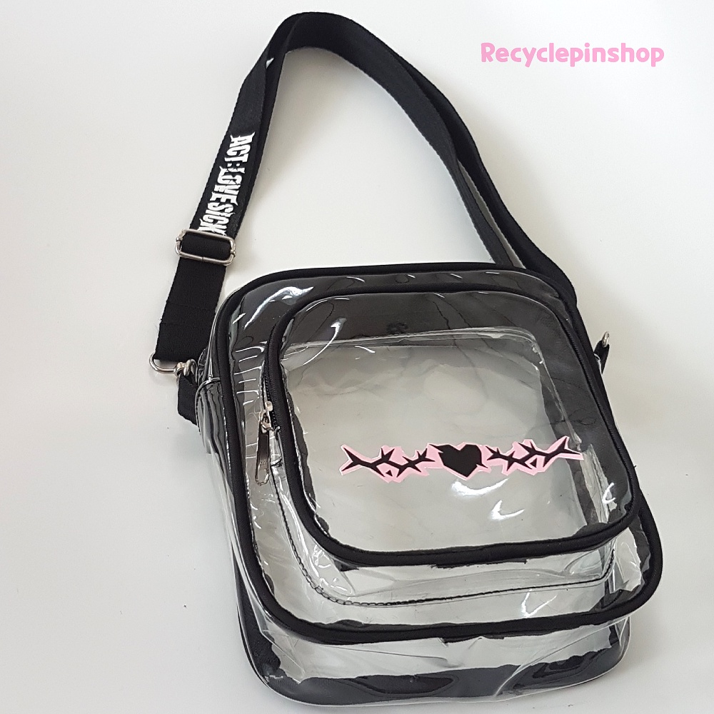 TAS TXT CLEAR CROSS BAG UNOFFICIAL / TAS SELEMPANG TXT PVC TRANSPARAN