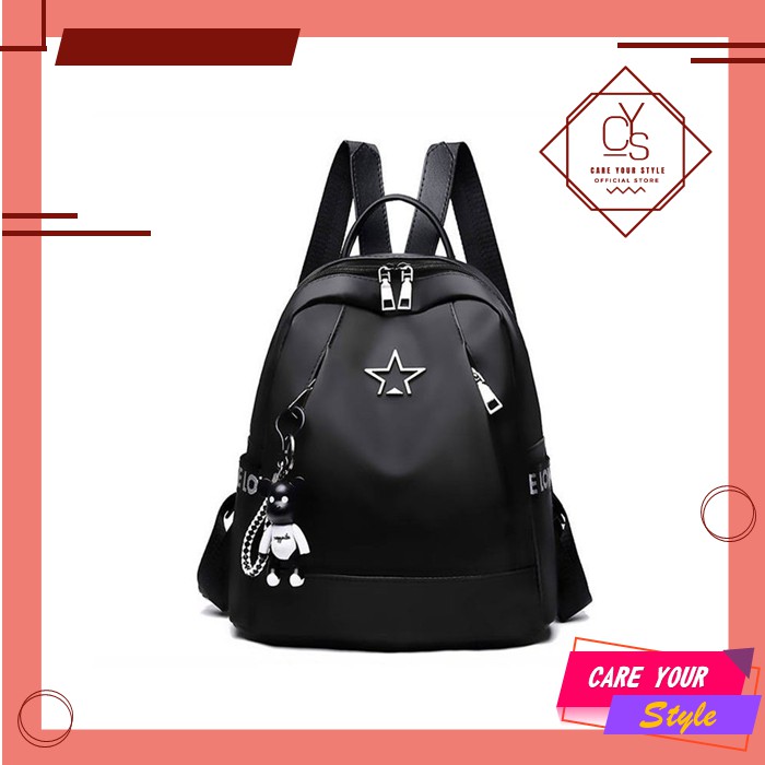 CYS Tas Ransel Sekolah Backpack Mikro Fashion Every Backpack Black T103