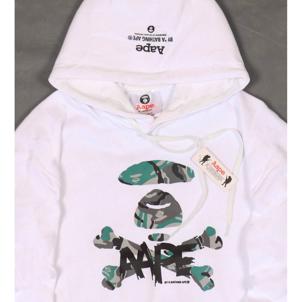 Jaket Hoodie APE UNIVERSE TENGKORAK – White Edition Trendy Casual  Unisex Good Brand Quality Stylish