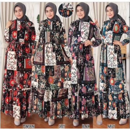 baju gamis gamis Jersey Lemonskin Gamis Rok Susun Busui Gamis Jumbo motif