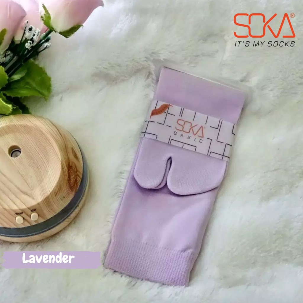 Kaos Kaki SOKA Jempol Pendek Standar - Size M Basic Polos-M-Lavender|UnguMuda