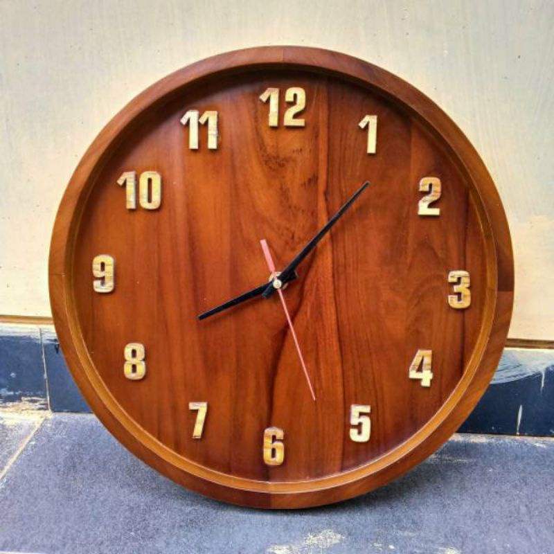 Jam Dinding Kayu Jati Bagus