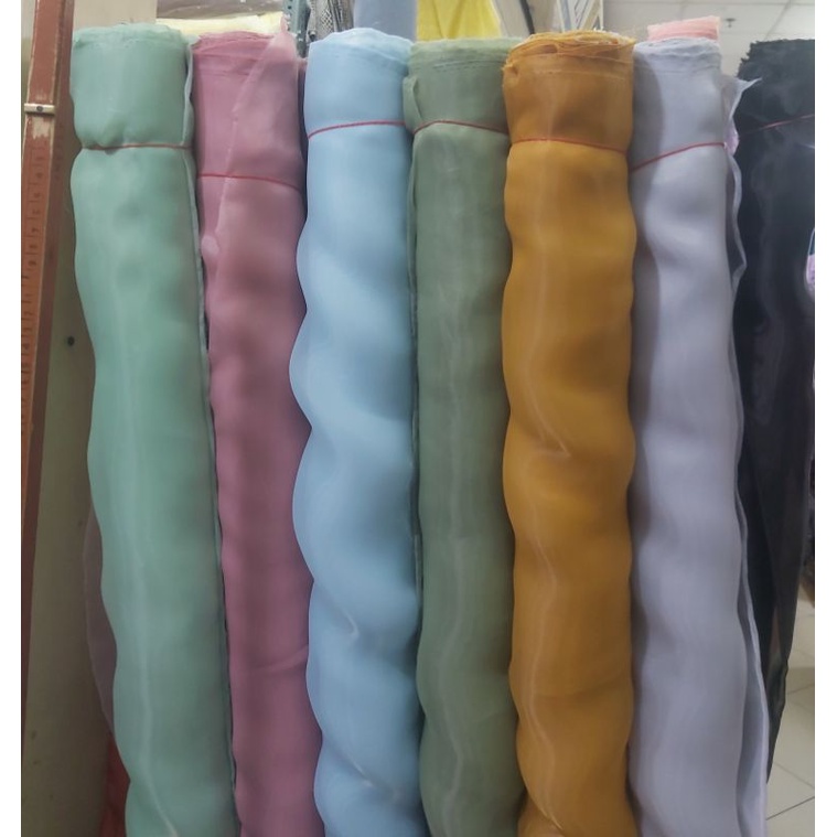 Kain Organza Polos / Organza Premium / Organza Silk Premium / Bahan Organza Grade A