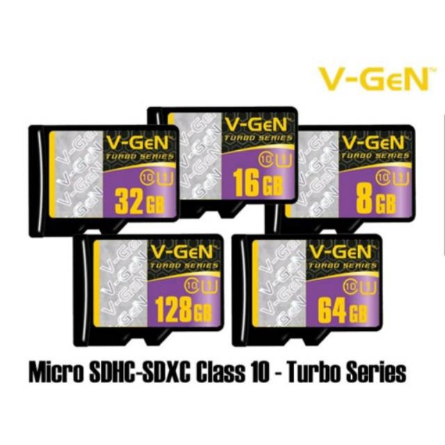 KARTU SD/ MICRO SD V-Gen 8GB, 16GB, 32GB, 64GB, 128GB Class 10 ORIGINAL