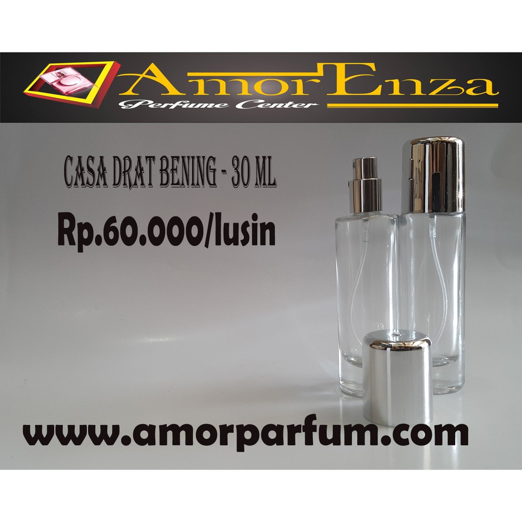 BOTOL PARFUM ISI ULANG 30 ML | MODEL CASA DRAT BENING | 1 LUSIN