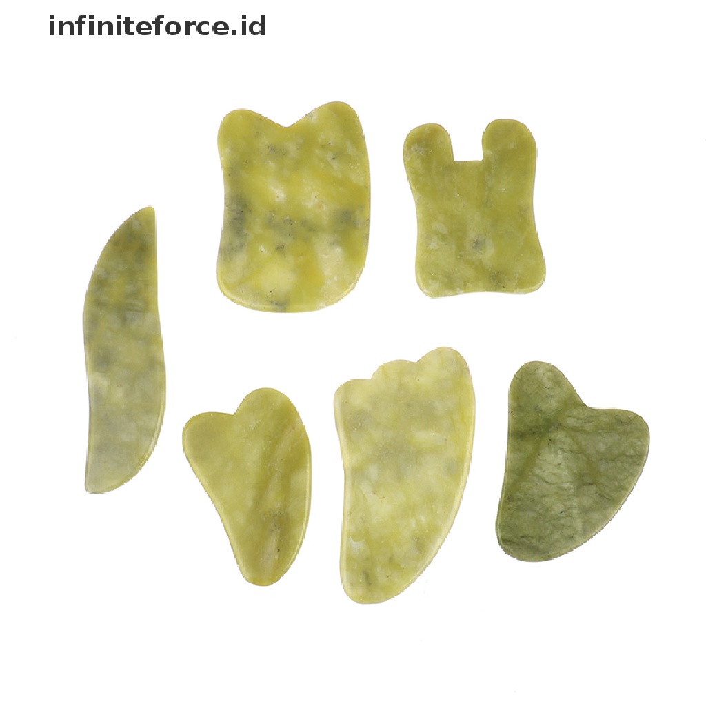 (infiniteforce.id) Batu Giok Quartz Gua Sha Rose Bentuk Hati Warna Hijau Untuk Pijat Wajah