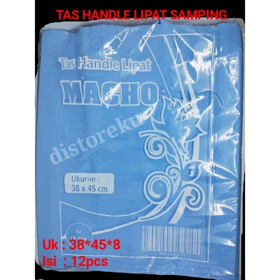 12pcs TAS KAIN HANDLE LIPAT SAMPING GOODIEBAG GASSET WOVEN SPUNBOND TALI 38x45