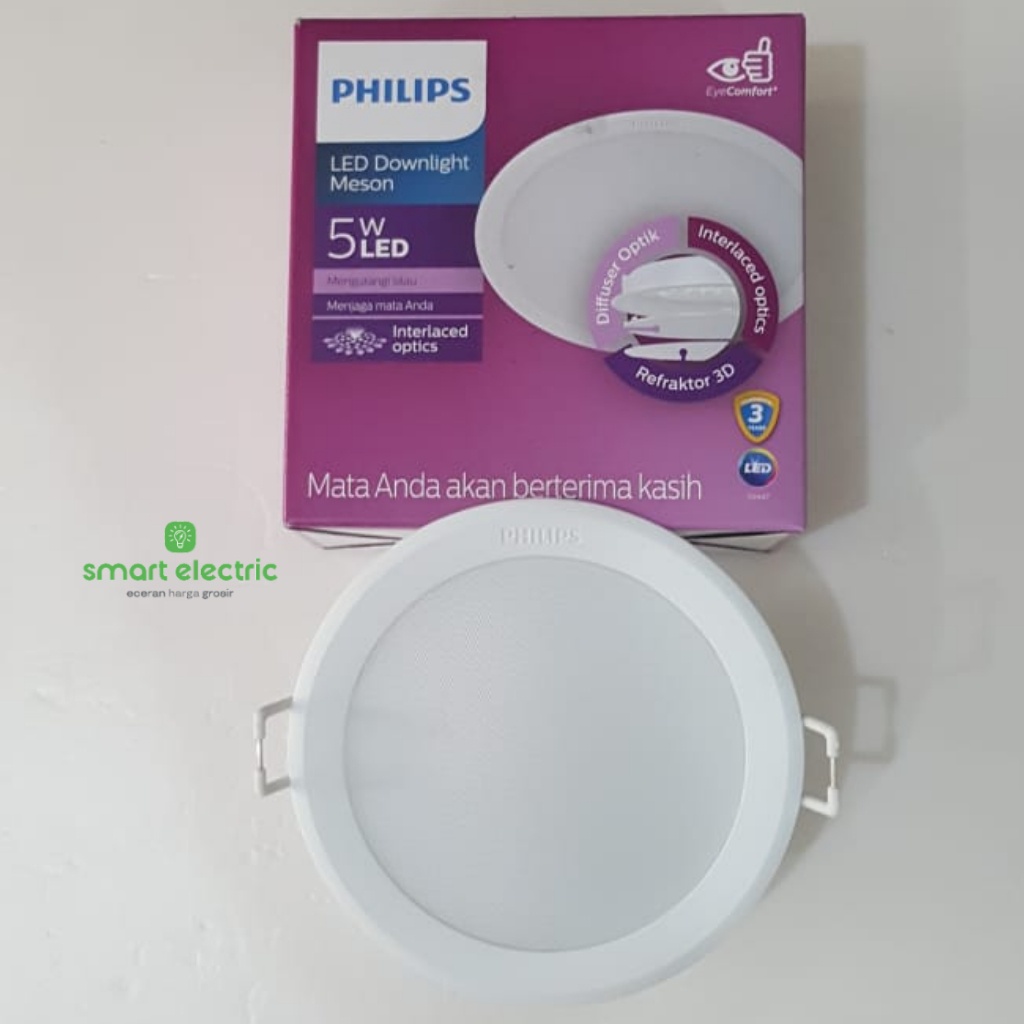 Philips Meson 5 Watt Lampu LED Downlight Bulat Tanam Plafon Murah