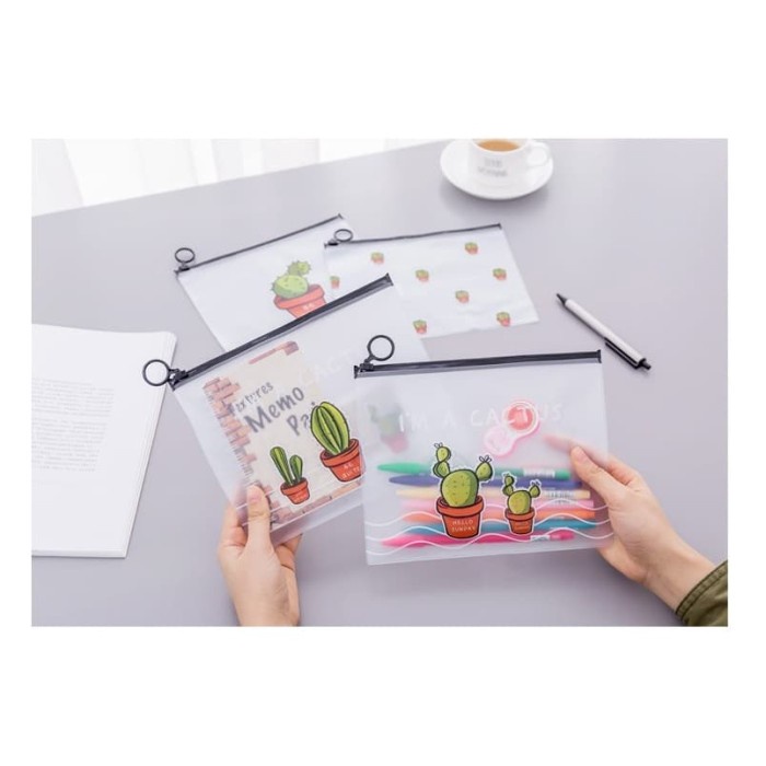 

TULIS-ALAT- PF02 KOREAN CASTUS PVC TRANSPARANT STATIONERY A5 FILE FOLDER - TIGA CASTUS -ALAT-TULIS.