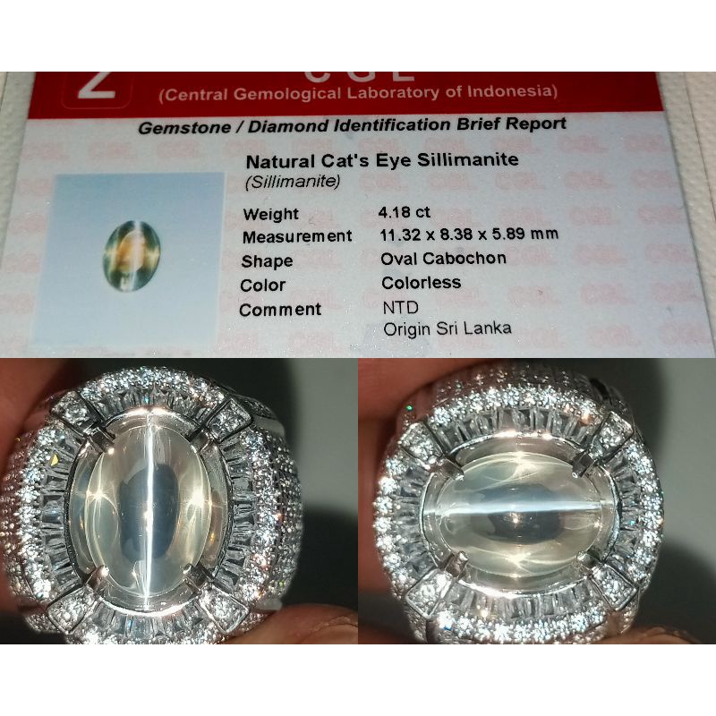 NATURAL SILIMANITE CAT'S EYE SRILANKA