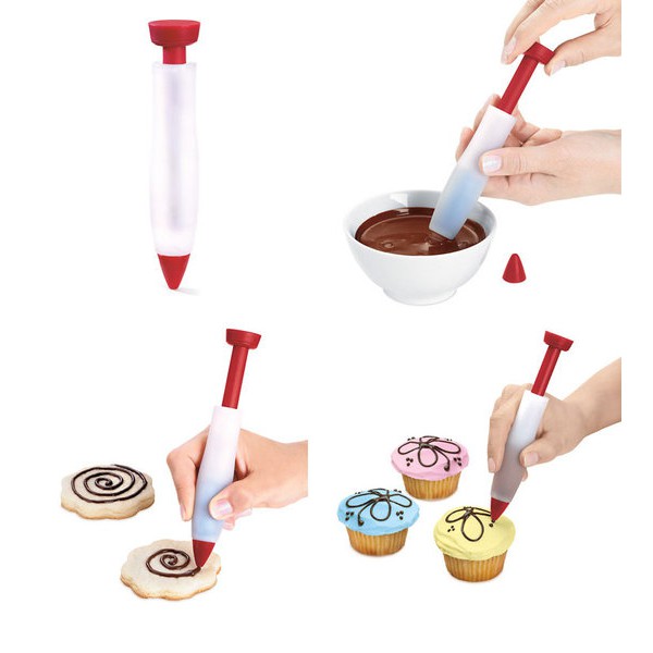 PEN DEKORASI CHOCOLATE MAYO KECAP KUE CAKE Bento pen tulis kue kering COKLAT KECAP icing kastangel Pena Menghias Kue - Pen Food Silicon - Food Decorating Pen - Food Drawing Pen - Pen Makanan Kue