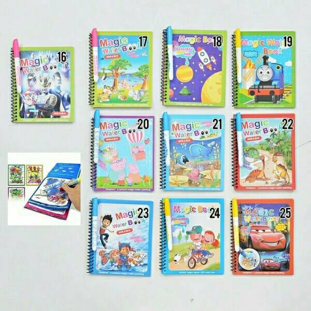 Buku Mewarnai Ajaib - Drawing Magic Water Book - Buku Mainan Anak -  M102