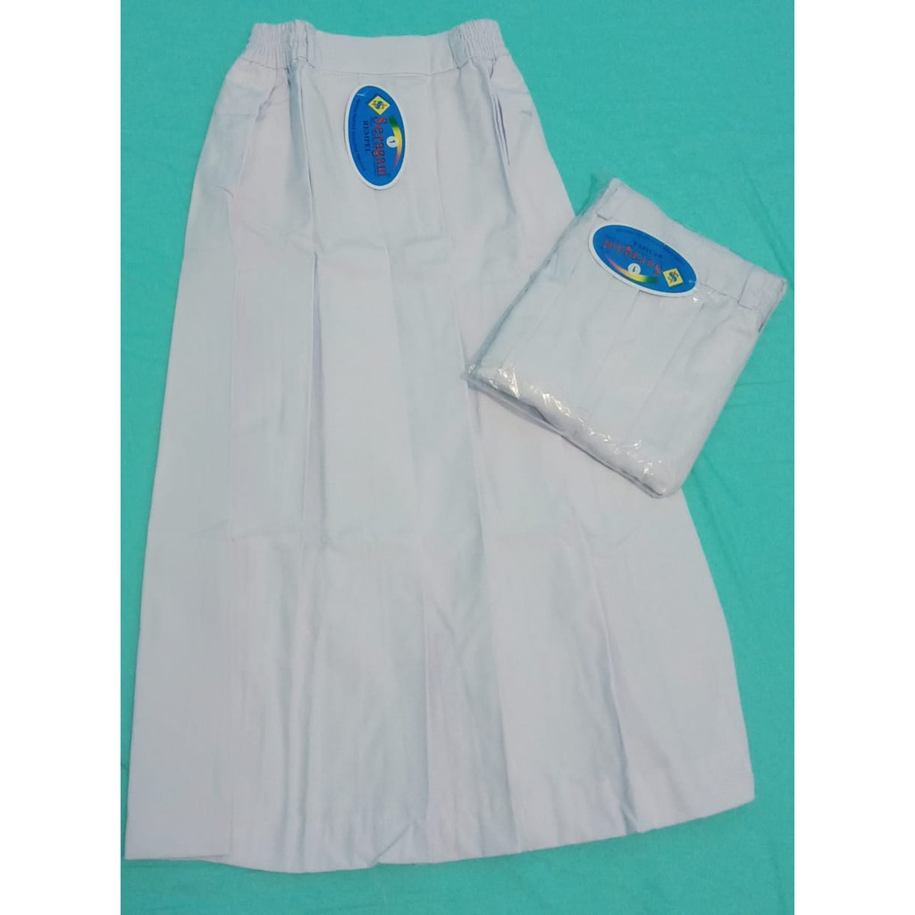 Rok Maxi Rempel  Panjang SD Merek SERAGAM warna Merah I Putih-Putih