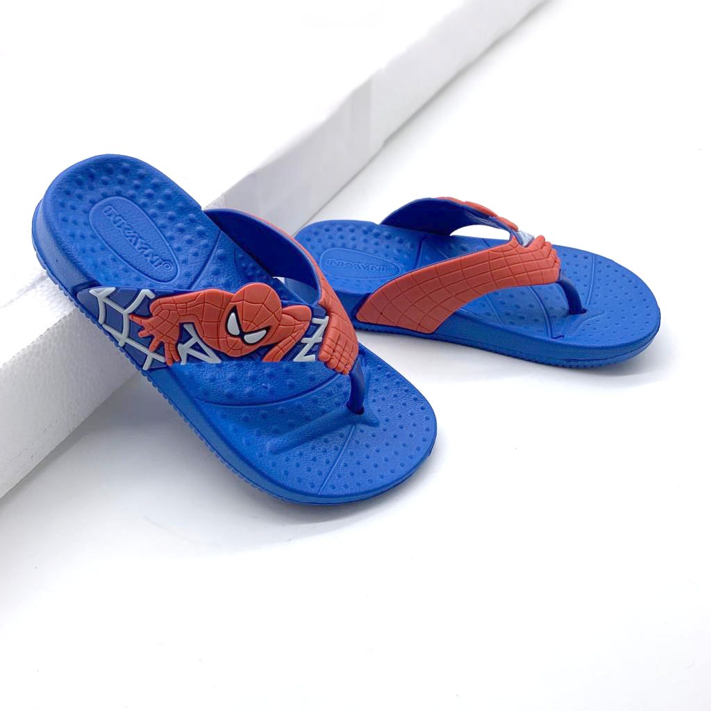 Sandal Anak Laki-Laki Sandal Jepit Bahan Karet Terbaru Simple Karakter Spiderman