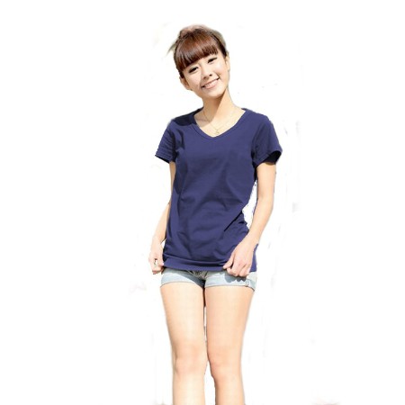 EMIISTORE Vioree XL fit to XXL T-Shirt Wanita V-Neck Polos Tangan Pendek Kaos Leher V, kaos wanita
