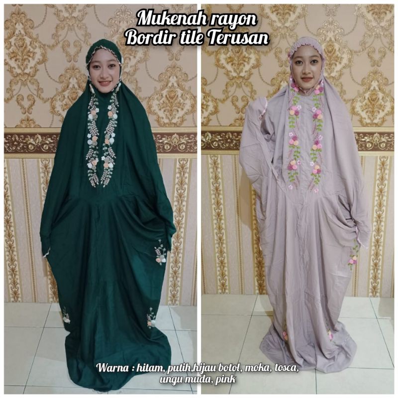 mukenah bordir/mukenah terusan/mukenah rayon