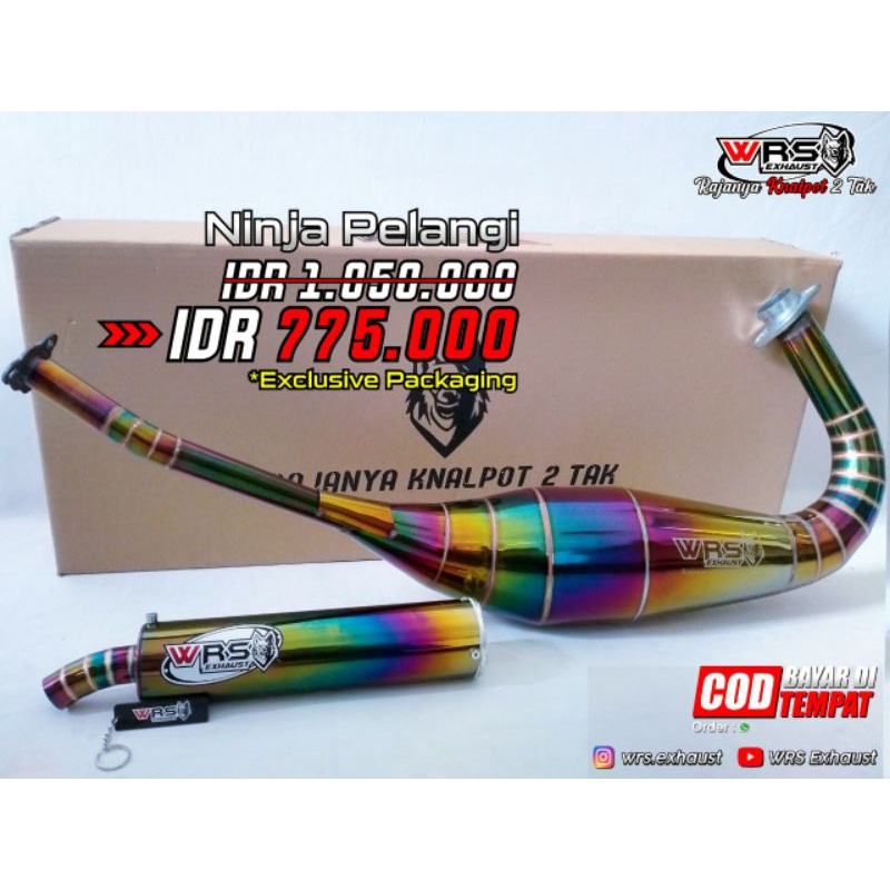 Knalpot ninja r. rr. ss pelangi original wrs