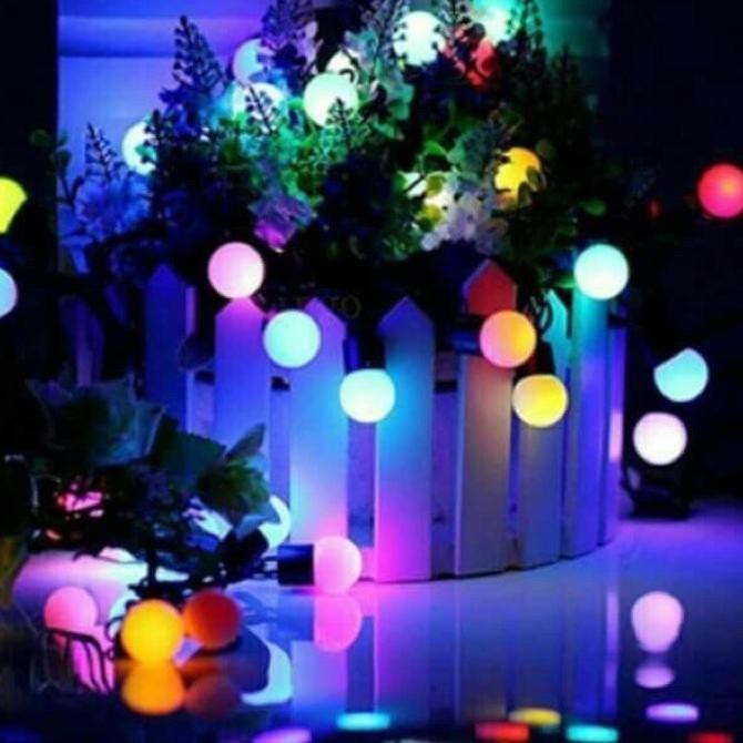 BEAUTY JAYA - COD - Lampu Natal Bola Anggur RGB Warna Warni - Lampu Tumblr Hias Pesta - Lampu Kamar Tidur