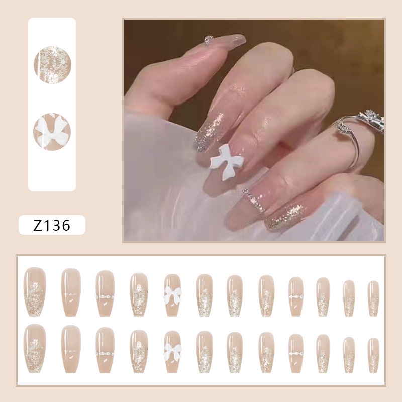 Kuku Palsu 【 B70， lem cair 】Nikah Wedding False Nailart Pengantin Tangan