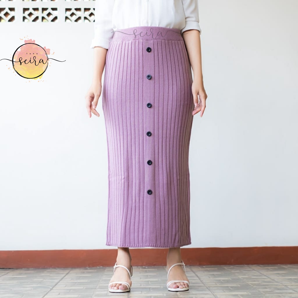 [BISA COD] Rok Span Rajut Kancing Premium / Rok Maxi Kancing Depan / Rok Panjang Wanita / Rok Span Kancing Rajut / Span Rajut Kancing / Maxi Skirt Kancing / Rok Rajut Korea