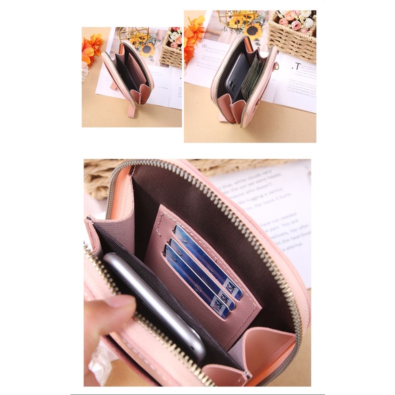 FT11 Tas Dompet Lipat Mini Wanita Trendy trendi Kulit multifungsi High quality leather dove Korean Resleting