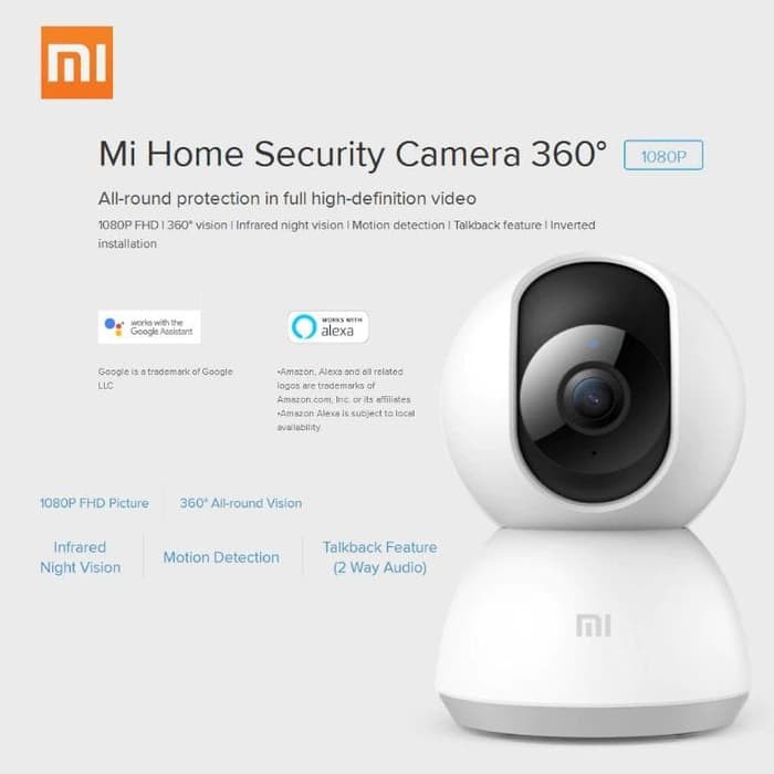 Mi Home Security Camera 360 1080P-Xioami CCTV Ip cam Kamera + ADAPTOR2A