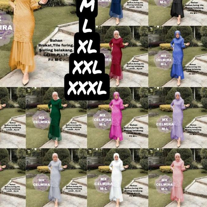 ♦ MAXI CELMIRA BRUKAT DUYUNG FIT M - XXXL / MAXI CELMIRA DUYUNG / MAXI DUYUNG / GAMIS PESTA / DRESS