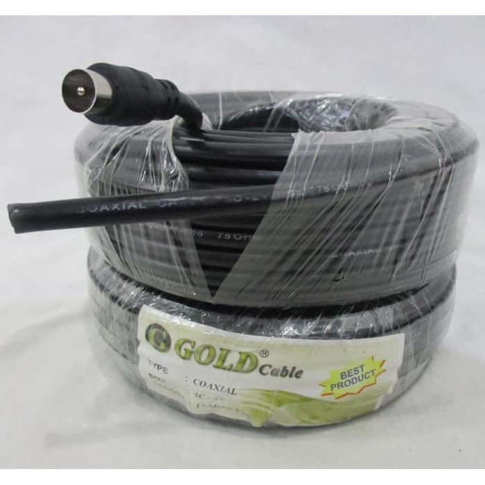 Kabel Antena Antene TV 5C+Jek GOLD Panjang 17 Meter