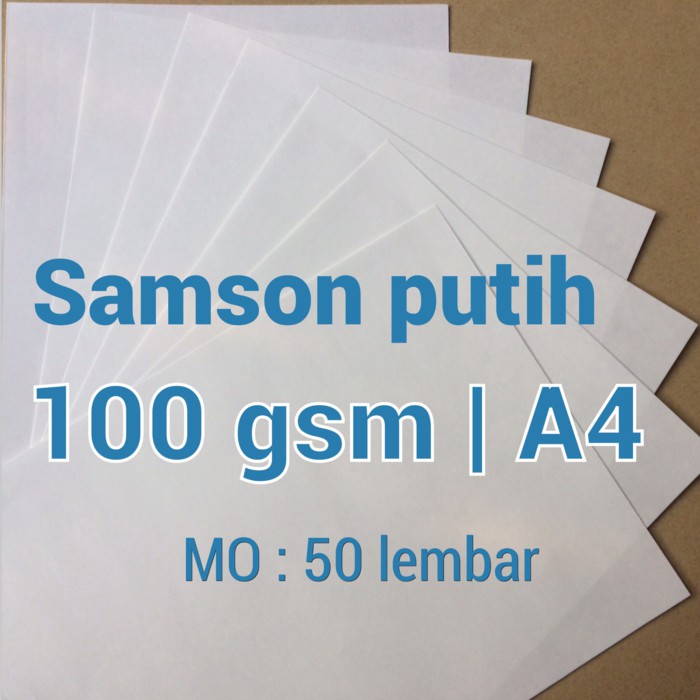 KERTAS SAMSON PUTIH 100 gsm A4 BLEACHED KRAFT PAPERBAG CRAFT