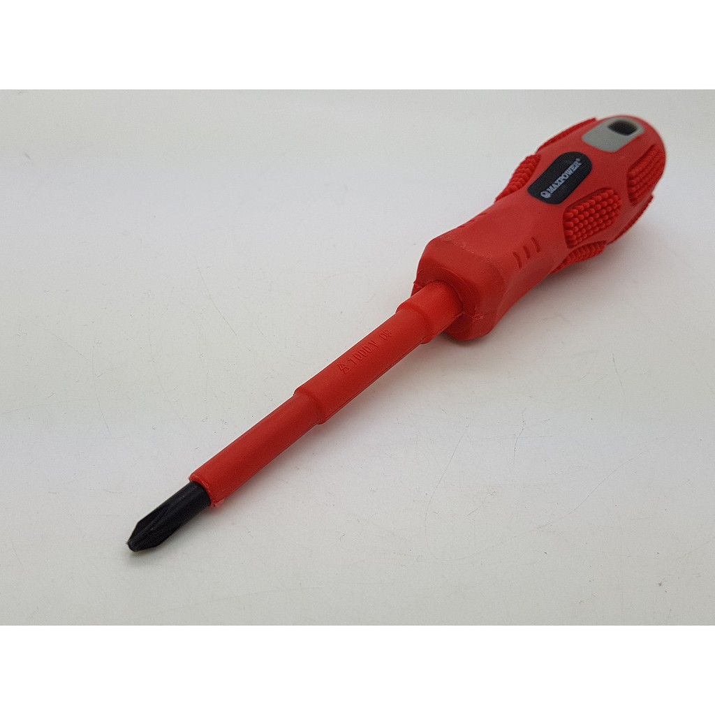 Obeng Listrik 8 &quot; MAXPOWER +PH2x100mm Isolator 1000v Screwdriver